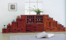 Japanese Tana 'Tea Cabinet' Made of Keyaki Wood